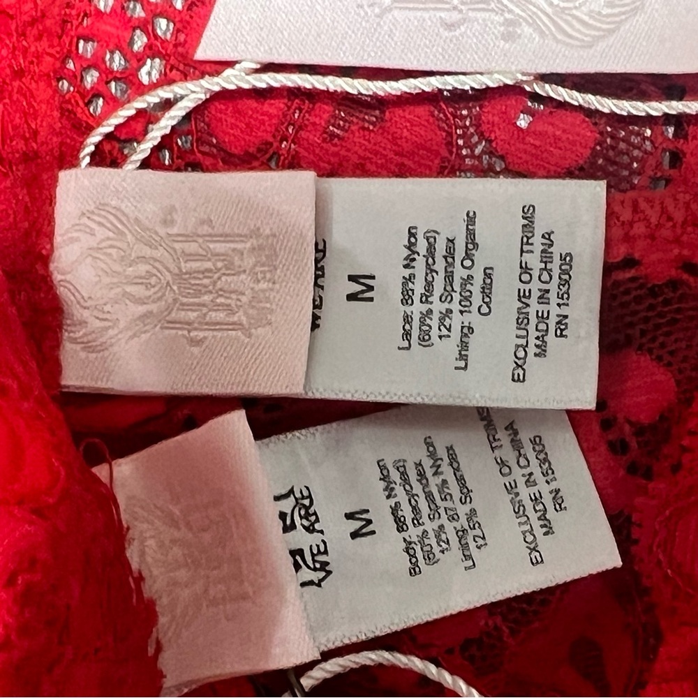 NWT HAH x Free People SET Medium Got UR Back Bralette + Chase Me Down Panty Red - Picture 16 of 16